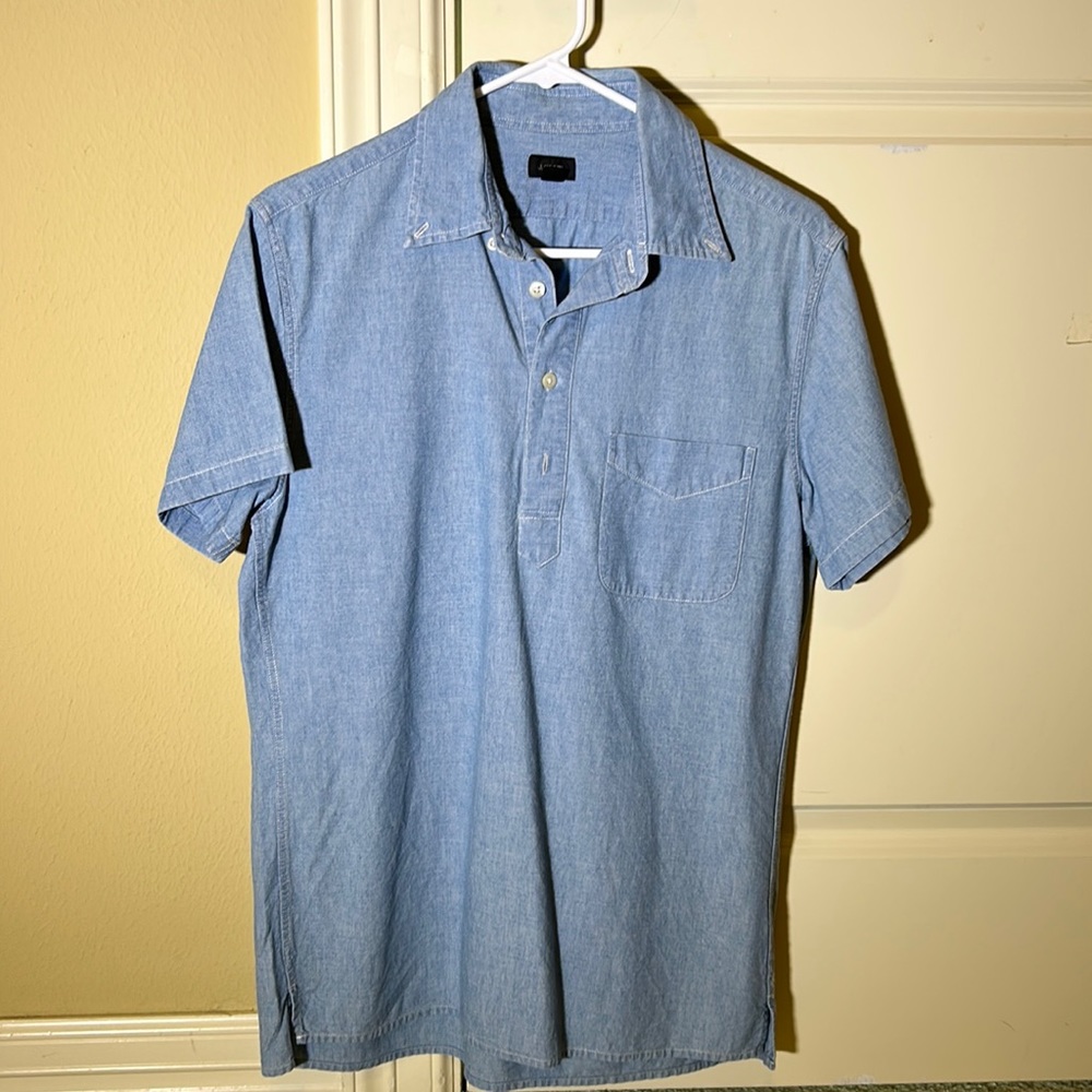 J Crew Line Irish Linen Short Sleeve Shirt